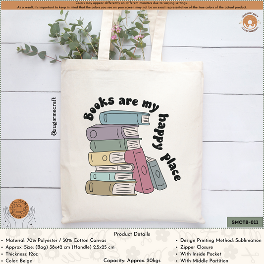 Bookish Tote Bag - Books Are My Happy Place