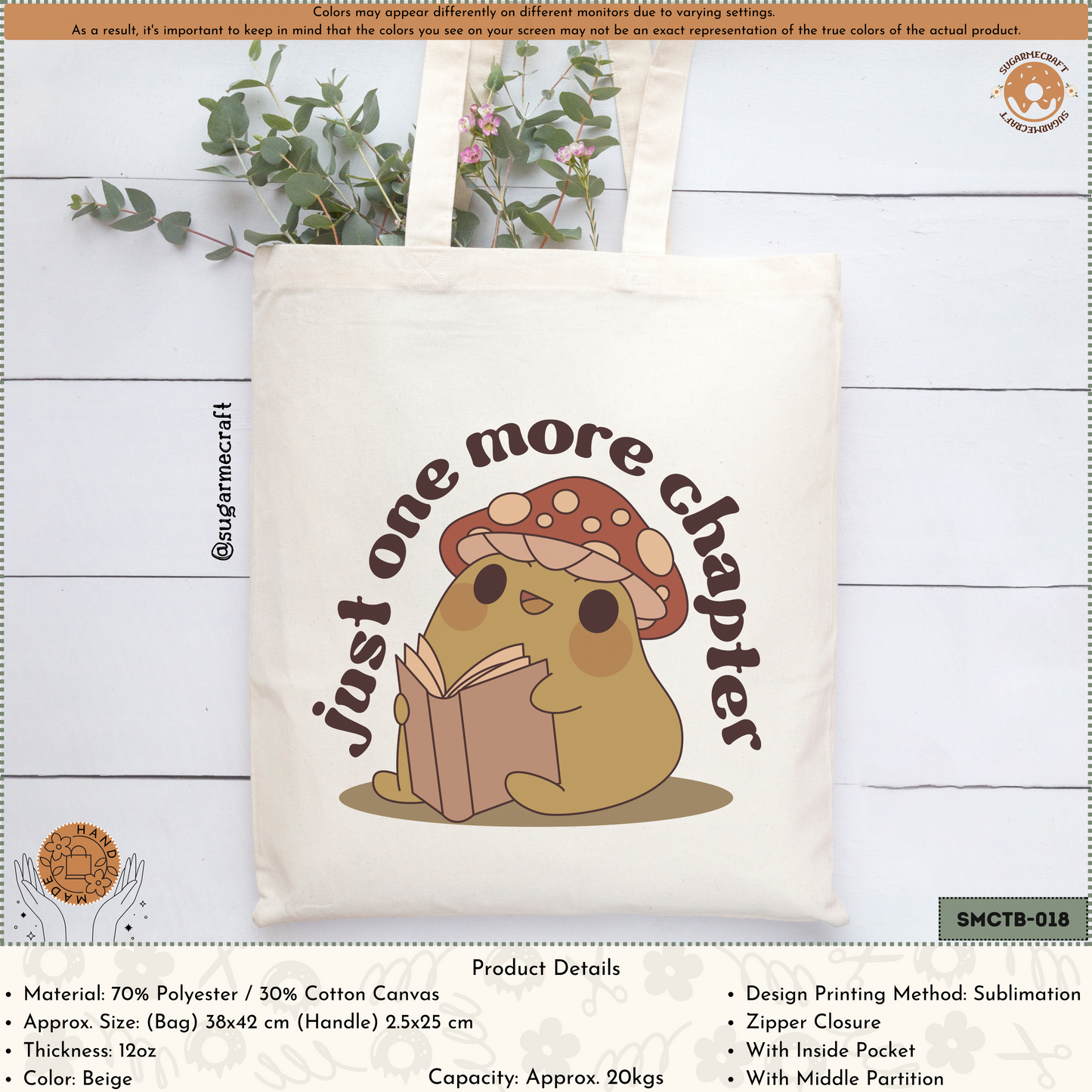 Bookish Tote Bag - Just One More Chapter