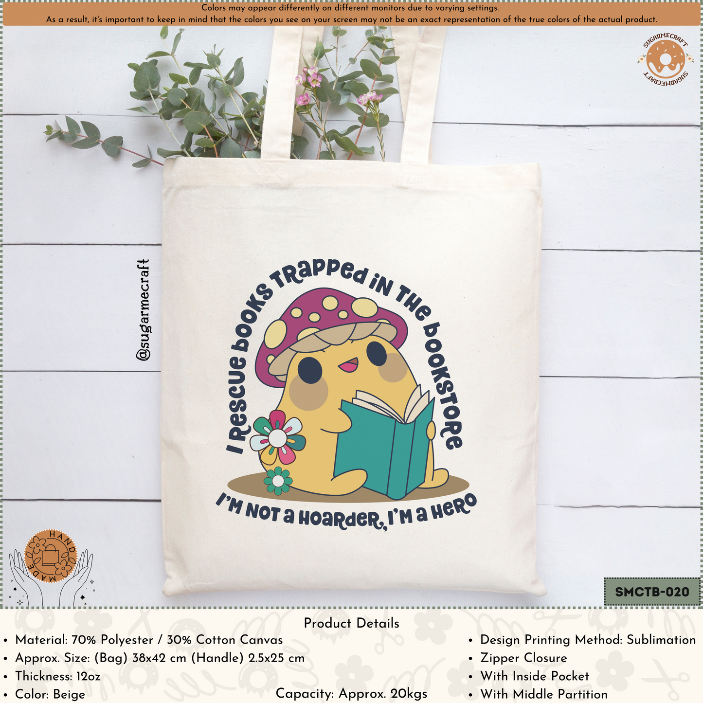 Bookish Tote Bag - I Rescue Books