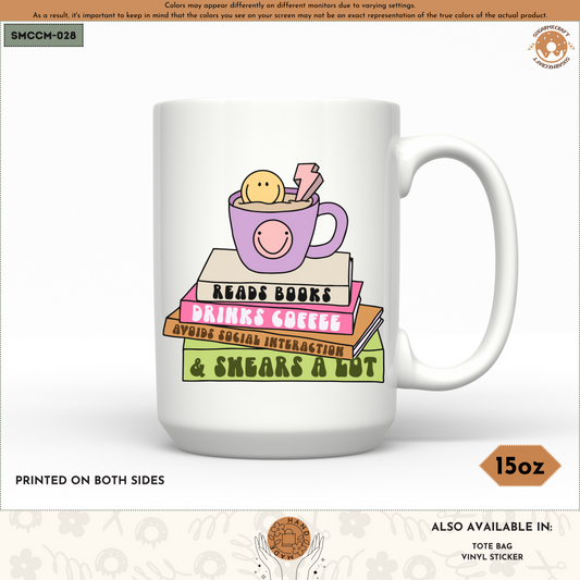 Ceramic Mug - Reads Books | Drinks Coffee